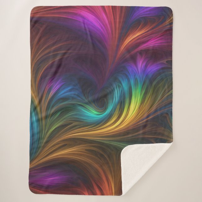 Manta Sherpa Colorido Arcoiris Swirl (Anverso)