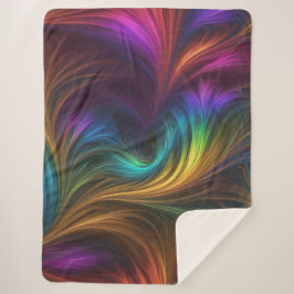 Manta Sherpa Colorido Arcoiris Swirl
