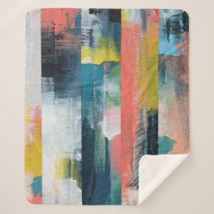 Manta Sherpa Colorido collage abstracto. 