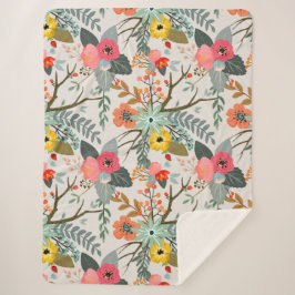 Manta Sherpa Colorido floral