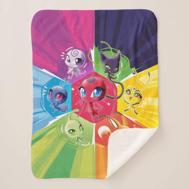 Manta Sherpa Colorido Kwamis (Anverso)