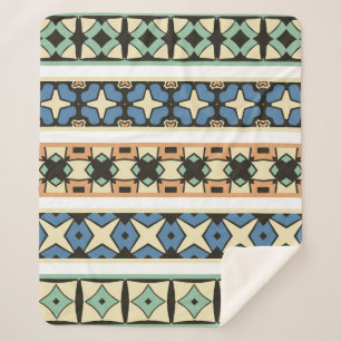 Manta Sherpa Colorido patrón étnico tribal sin fisuras