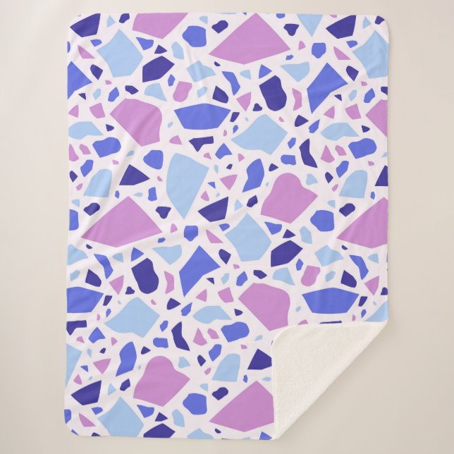 Manta Sherpa Colorido patrón Terrazzo (Anverso)