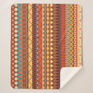 Manta Sherpa Colorido patrón tribal étnico sin fisuras.