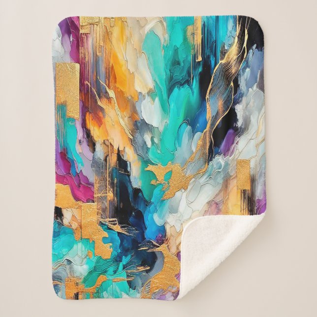 Manta Sherpa Colors and Gold (Anverso)