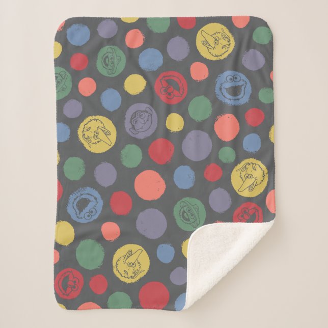 Manta Sherpa Combinando el patrón de puntos de la polka (Anverso)