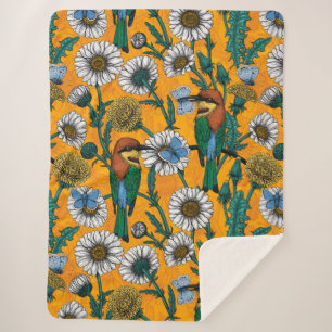 Manta Sherpa Comedores de abejas, mariposas azules y maricas so