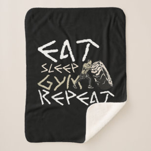 Manta Sherpa Comer Gimnasio De Sueño Repetir Cita Graciosa