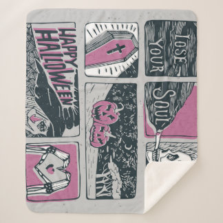 Manta Sherpa Comic Halloween: Ilustracion divertido