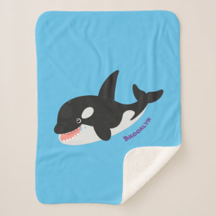 Manta Sherpa Cómico asesino ballena orca personalizado lindo il