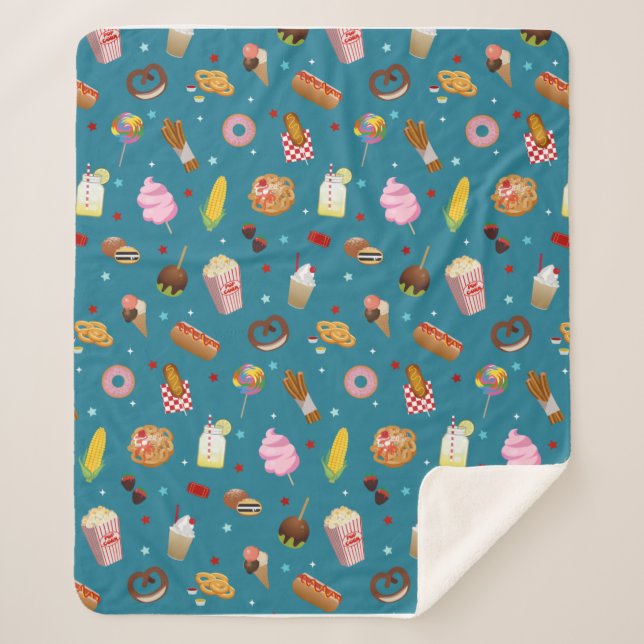 Manta Sherpa Comida estatal justa, carnaval, parque de diversio (Anverso)