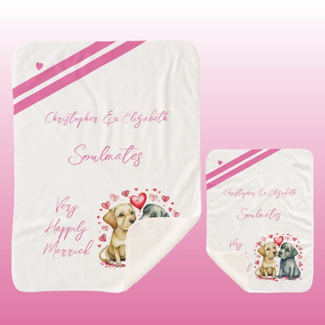 Manta Sherpa Compañeros de alma lindo perro regalo de aniversar (Subido por el creador)