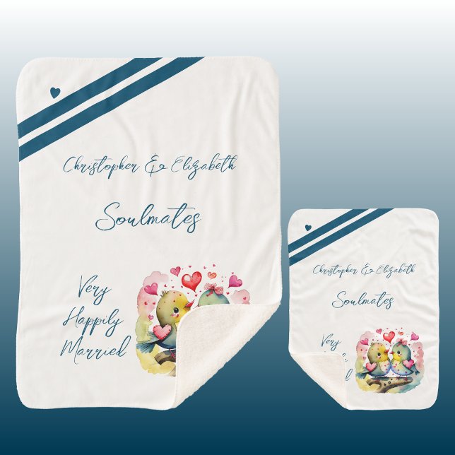 Manta Sherpa Compañeros de almas de marido lindo regalo de aniv (Subido por el creador)