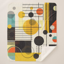 Manta Sherpa Composición de formas geométricas coloridas