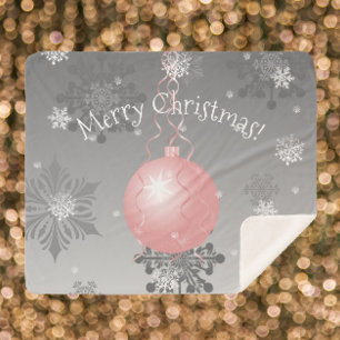 Manta Sherpa Comprimido con el canto de la Navidad Rosa Fancy S