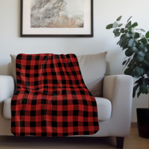 Manta Sherpa Comprobación de búfalo rojo Decoración de vacaci