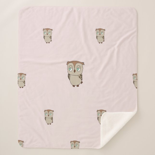 Manta Sherpa con diseño de lechuza. (Anverso)