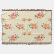Manta Sherpa con Patrón Floral de Acuarela Elegant