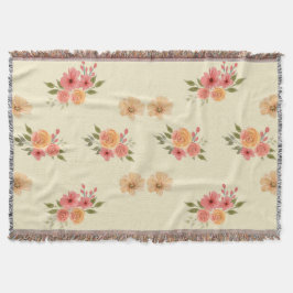 Manta Sherpa con Patrón Floral de Acuarela Elegant