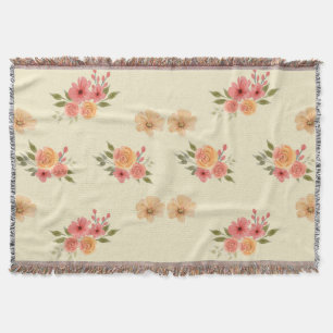 Manta Sherpa con Patrón Floral de Acuarela Elegant