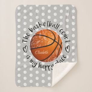 Manta Sherpa con temática boho la cancha de baloncesto es mi lu