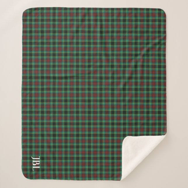 Manta Sherpa Condado de Waterford Tartan Monogram (Anverso)