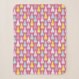 Manta Sherpa Conejito de Pascua rosa lindo patrón de conejo