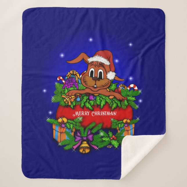 Manta Sherpa Conejo de navidades (Anverso)