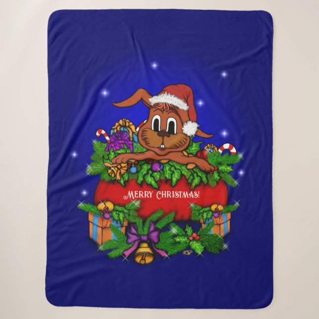 Manta Sherpa Conejo de navidades (Anverso)