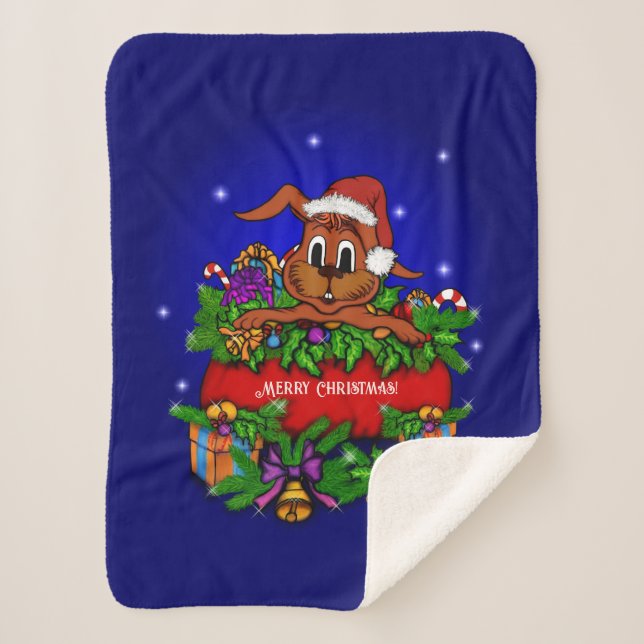 Manta Sherpa Conejo de navidades (Anverso)