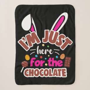 Manta Sherpa Conejo de Pascua Estoy aquí solo por el Chocolate