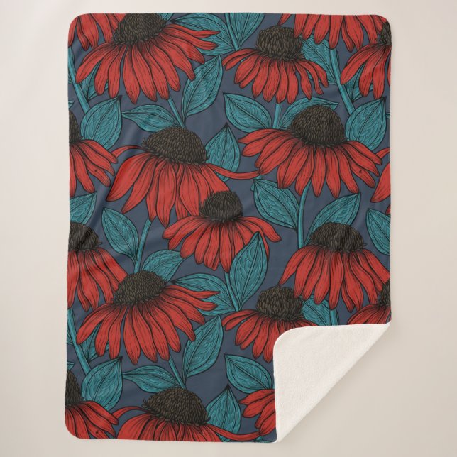 Manta Sherpa Confluyentes rojos (Anverso)