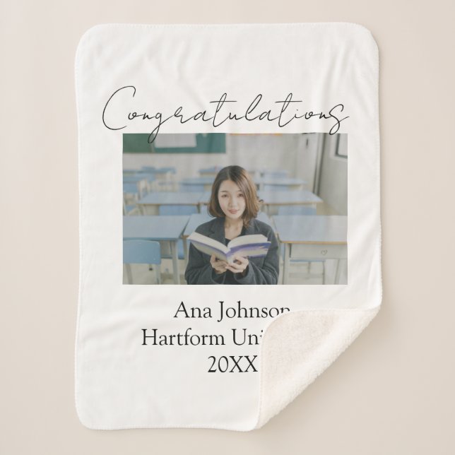 Manta Sherpa Congratulations photo graduate name university yea (Anverso)