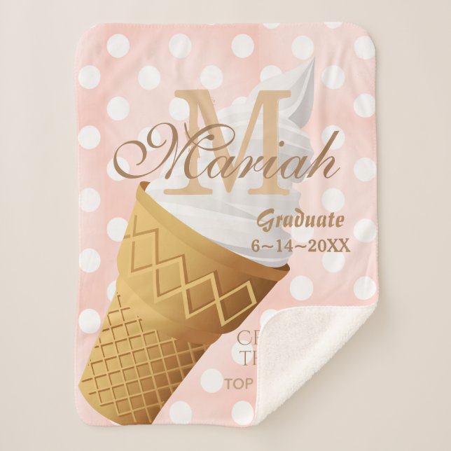 Manta Sherpa Cono de crema de hielo de vainilla de servicio sua (Anverso)