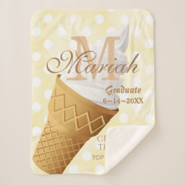 Manta Sherpa Cono de crema de hielo de vainilla de servicio sua