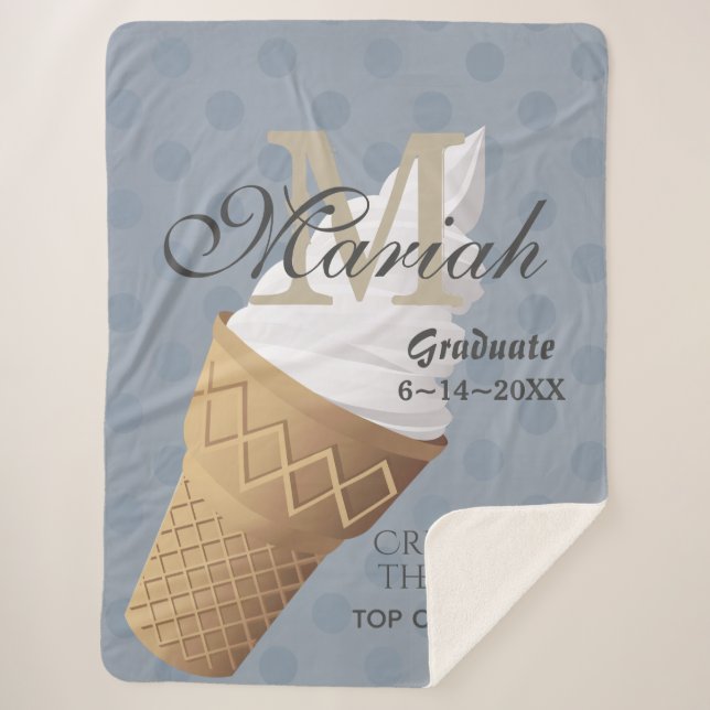 Manta Sherpa Cono de crema de hielo de vainilla de servicio sua (Anverso)