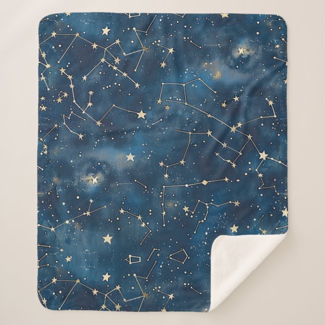 Manta Sherpa Constelación celeste - Noche estrellada (6) (Anverso)