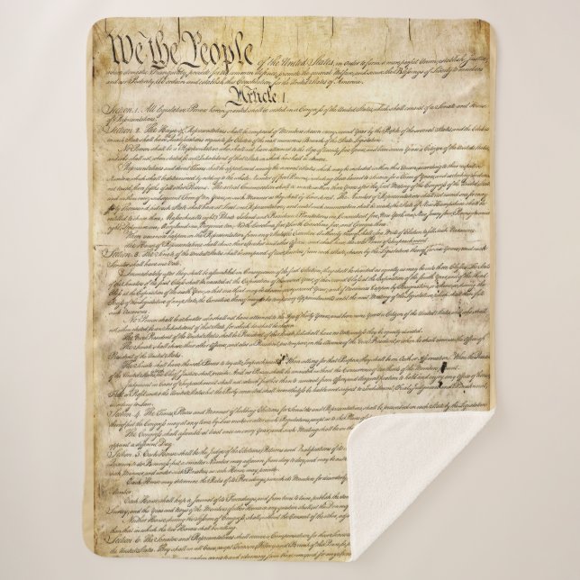Manta Sherpa Constitución de Estados Unidos del vintage (Anverso)