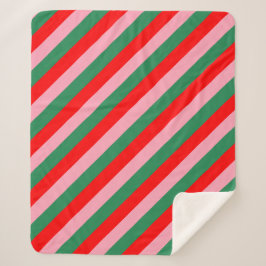 Manta Sherpa Contemporary Christmas Candy Stripes 