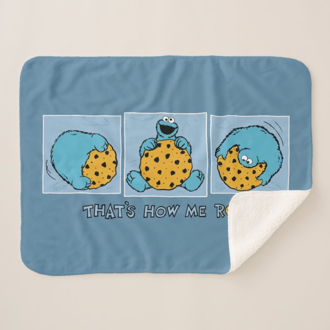 Manta Sherpa Cookie Monster | Así es como yo rollo (Anverso (horizontal))
