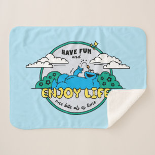 Manta Sherpa Cookie Monster   Disfrutar de la vida de una vez