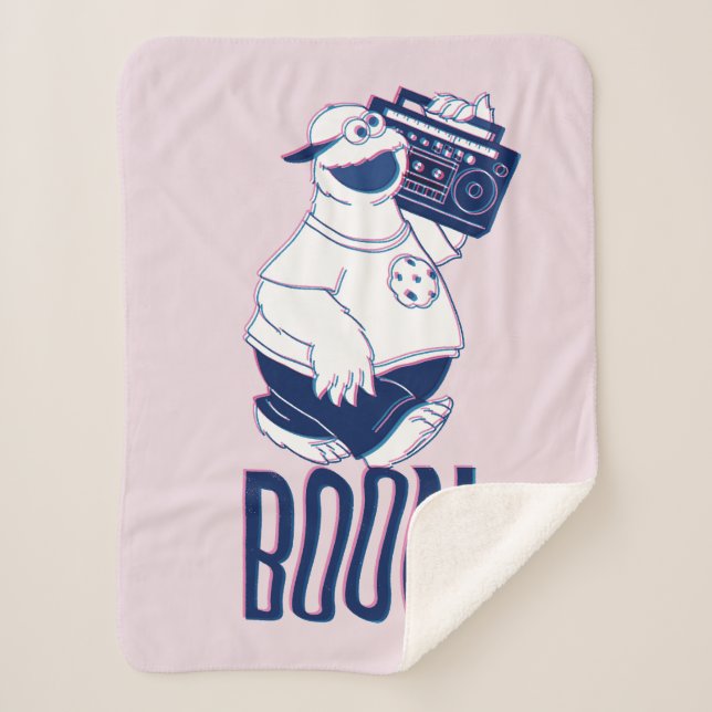 Manta Sherpa Cookie Monster | Interferencia con la caja de boom (Anverso)