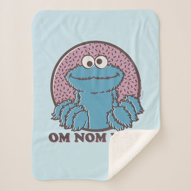 Manta Sherpa Cookie Monster | Om Nom (Anverso)