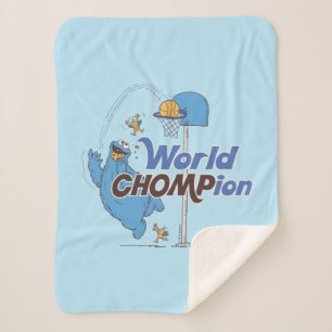 Manta Sherpa Cookie Monster Tiro de aros de básquetbol