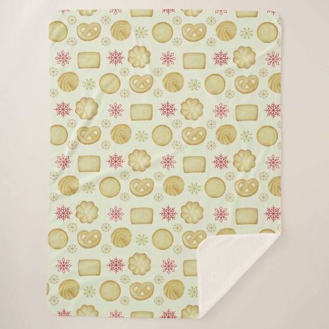 Manta Sherpa Cookies de mantequilla de vacaciones (Anverso)