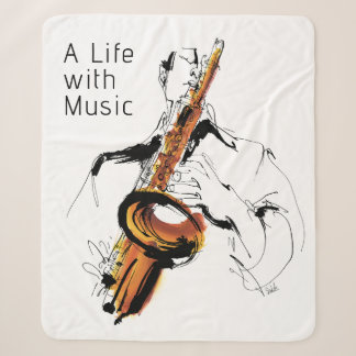 Manta Sherpa Cool Retro Man Playing Alto Saxophone - Jazz