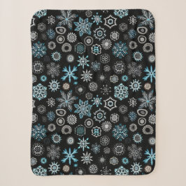 Manta Sherpa Copo de Nieve Azul de Navidad