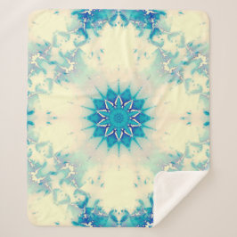 Manta Sherpa Copo de nieve helado de invierno azul congelado en