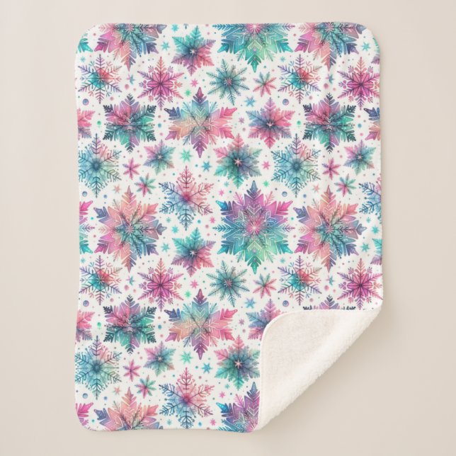 Manta Sherpa Copos de nieve con espíritu (Anverso)