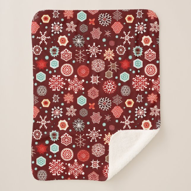 Manta Sherpa Copos de nieve en Borgoña (Anverso)